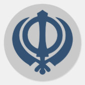 Khanda-symbool (Sikh) Ronde Sticker (Voorkant)