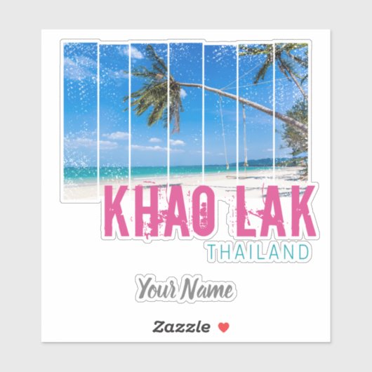 Khao Lak Phang-Nga Thailand Beach Souvenir Sticker (Vel)