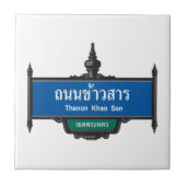 Khao San Road Sign, Bangkok, Thailand Tegeltje (Voorkant)