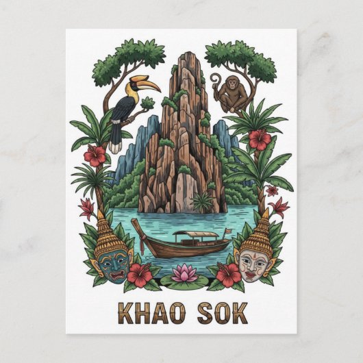 Khao Sok National Park Thailand Briefkaart (Voorkant)