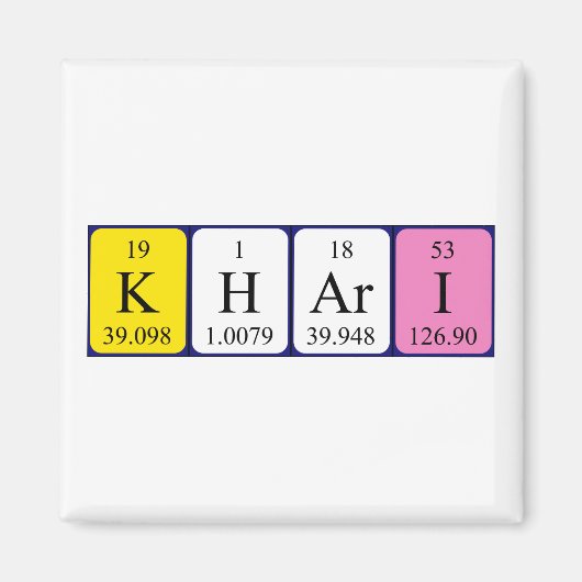 Khari periodieke tabelnaam magnet (Voorkant)