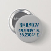 Kharkiv - Oekraïne - Breedtegraad & lengtegraad - Ronde Button 5,7 Cm (Voorkant /achterkant)