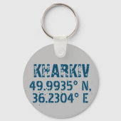 Kharkiv - Oekraïne - Breedtegraad & lengtegraad -  Sleutelhanger (Voorkant)