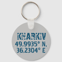 Kharkiv - Oekraïne - Breedtegraad & lengtegraad -  Sleutelhanger