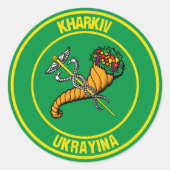 Kharkiv Round Emblem Ronde Sticker (Voorkant)