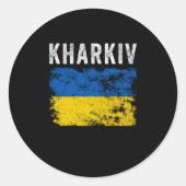 Kharkiv Ukraine Patriotic Ronde Sticker (Voorkant)