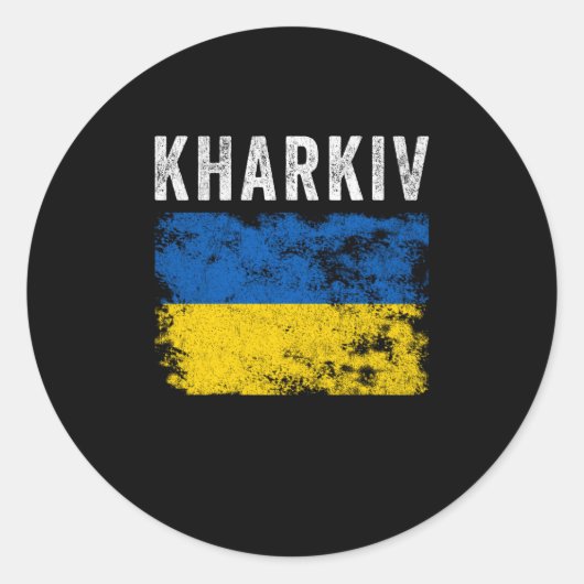 Kharkiv Ukraine Patriotic Ronde Sticker (Voorkant)