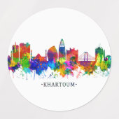 Khartoem Sudan Skyline Labels (Design 1)