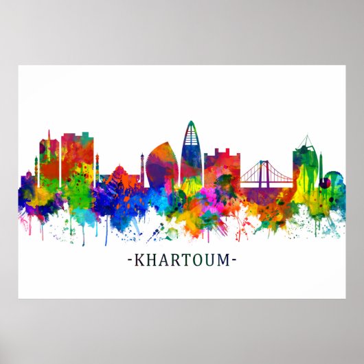 Khartoem Sudan Skyline Poster (Voorkant)