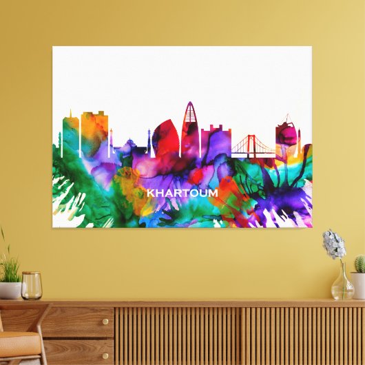 Khartoum Skyline Canvas Afdruk (Insitu (Woonkamer))