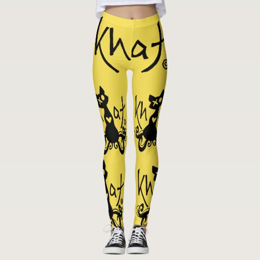 Khat logo leggings YELLOW (Voorkant)