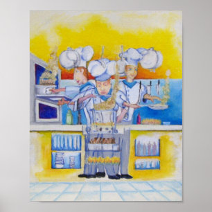 Khe als op het werk Oliefilter Poster