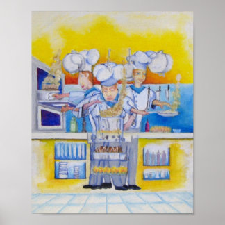 Khe als op het werk Oliefilter Poster