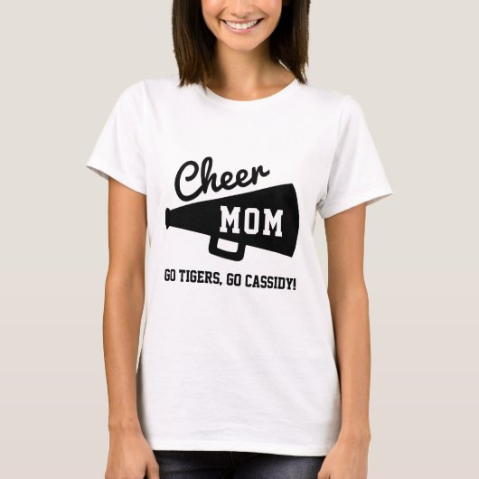 Kheer mam Cheerlead Custom Team & Name Grey T-shirt (Voorkant)