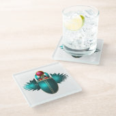 Kherpi God van de Rising Sun, de sjaalkever. Glazen Onderzetter (Schuin)