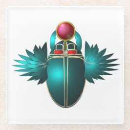 Kherpi God van de Rising Sun, de sjaalkever. Glazen Onderzetter