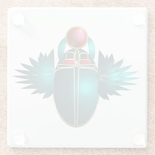 Kherpi God van de Rising Sun, de sjaalkever. Glazen Onderzetter (Achterkant)