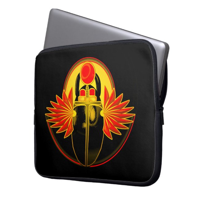 Kherpi God van de Rising Sun, de sjaalkever. Laptop Sleeve (Voorkant Links)