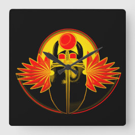 Kherpi God van de Zon, de sjaalkever. Vierkante Klok