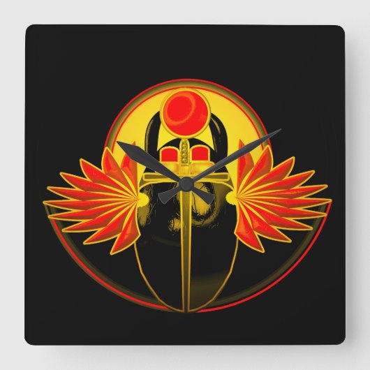 Kherpi God van de Zon, de sjaalkever. Vierkante Klok (Voorkant)