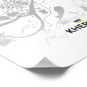 Kherson Oekraïne Kaart Vlag  Poster (Hoek)