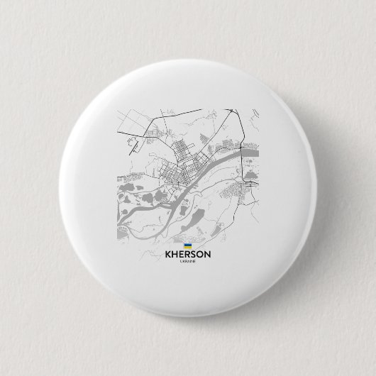 Kherson Ukraine Map Flag Ronde Button 5,7 Cm (Voorkant)