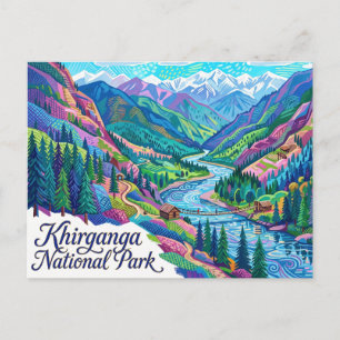 Khirganga Nationaal Park, Himachal Pradesh, India Briefkaart