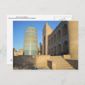 Khiva, Chiwa, Oezbekistan Kalta-Minor-Minarett Briefkaart (Voorkant / Achterkant)