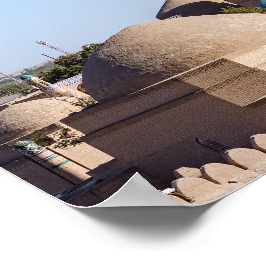 Khiva, Oezbekistan - Islam Khodja Minaret & Moskee Poster (Hoek)