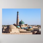 Khiva, Oezbekistan - Islam Khodja Minaret & Moskee Poster (Voorkant)