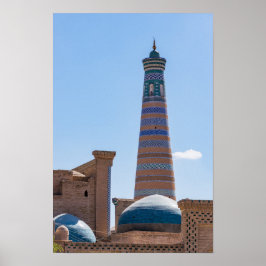 Khiva, Oezbekistan - Islam Khodja-minaret Poster