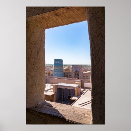 Khiva, Oezbekistan - Kalta Minor-minaret Poster (Voorkant)