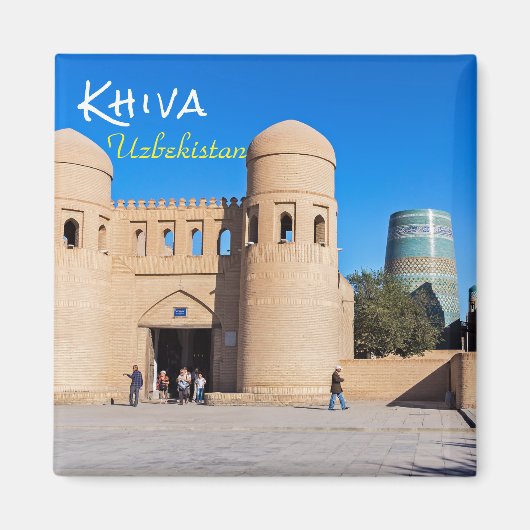 Khiva, Oezbekistan - Twintig geturfeerde poort Magneet (Voorkant)