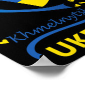 Khmelnytskyi Ukraine National Flag Heart Emblem Cr Poster (Hoek)