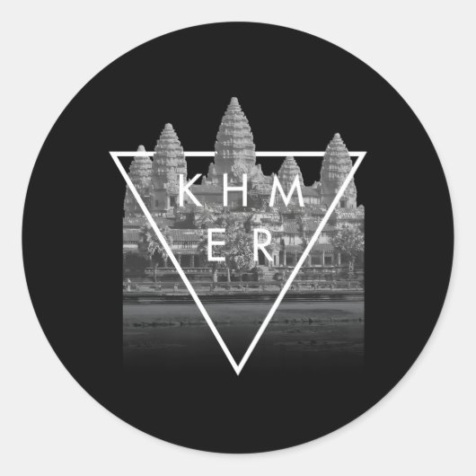 Khmer Cambodjaans Esthetisch Angkor Wat Ronde Sticker (Voorkant)