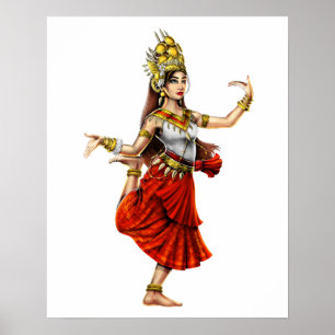 Khmer Cambodjaanse Apsara-danser Poster