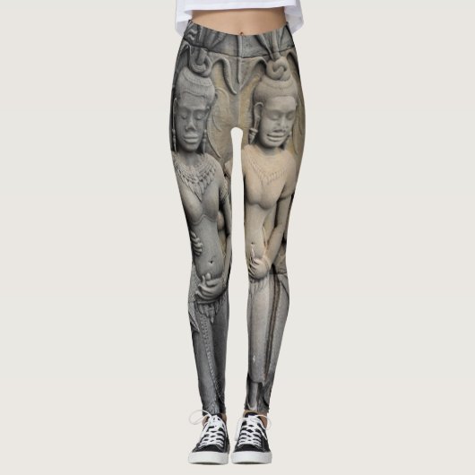Khmer Devatas uit Angkor, Cambodja Leggings (Voorkant)