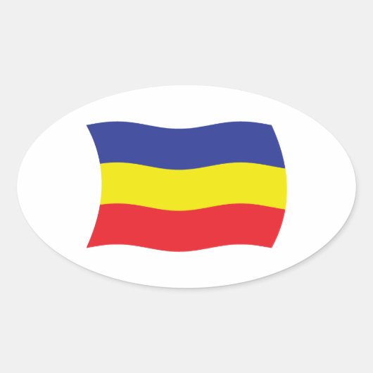 Khmer Kampuchea Krom Vlagsticker Ovale Sticker (Voorkant)