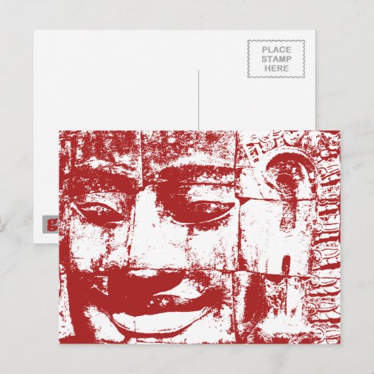 Khmer Stone Face ... Bayon Temple, Cambodja Briefkaart (Voorkant / Achterkant)
