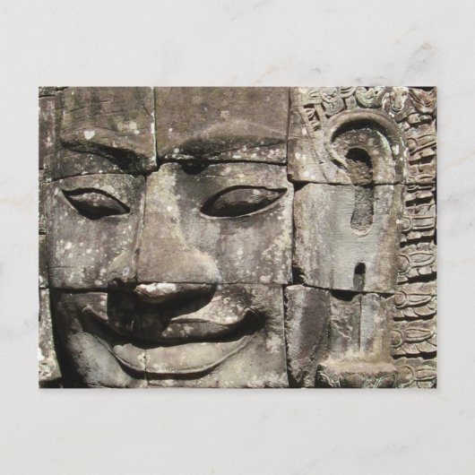 Khmer Stone Face ... Bayon Temple, Cambodja Briefkaart (Voorkant)