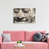 Khmer Stone Face ... Bayon Temple, Cambodja Canvas Afdruk (Insitu (Woonkamer))