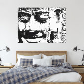 Khmer Stone Face ... Bayon Temple, Cambodja Canvas Afdruk (Insitu (Slaapkamer))