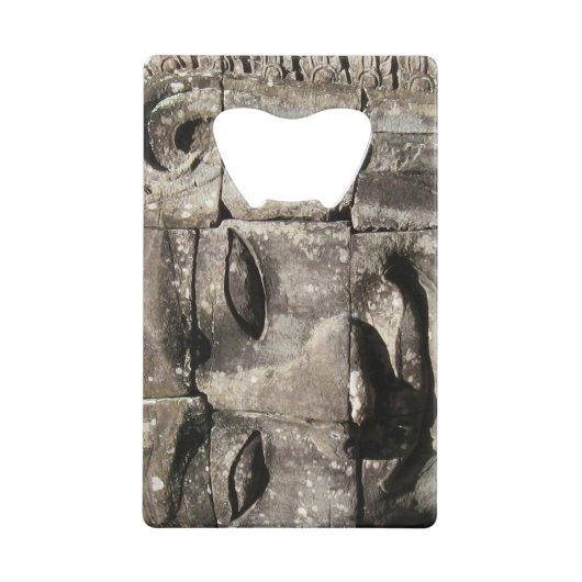 Khmer Stone Face ... Bayon Temple, Cambodja Creditkaart Flessenopener (Voorkant)