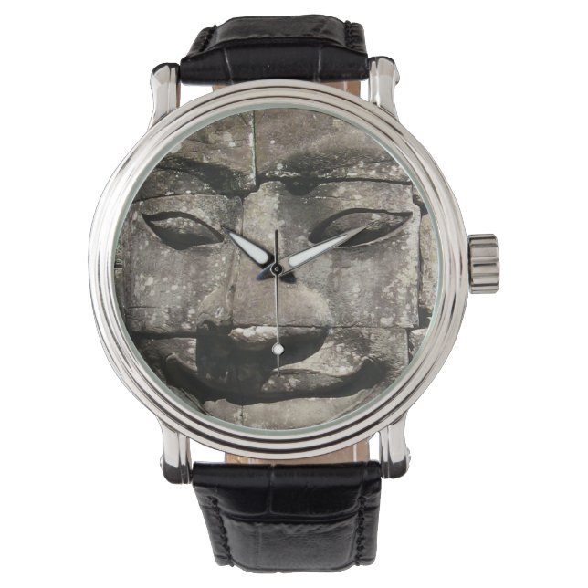 Khmer Stone Face ... Bayon Temple, Cambodja Horloge (Voorkant)