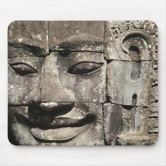 Khmer Stone Face ... Bayon Temple, Cambodja Muismat (Voorkant)