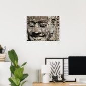 Khmer Stone Face ... Bayon Temple, Cambodja Poster (Thuiskantoor)
