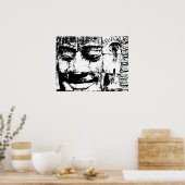 Khmer Stone Face ... Bayon Temple, Cambodja Poster (Keuken)