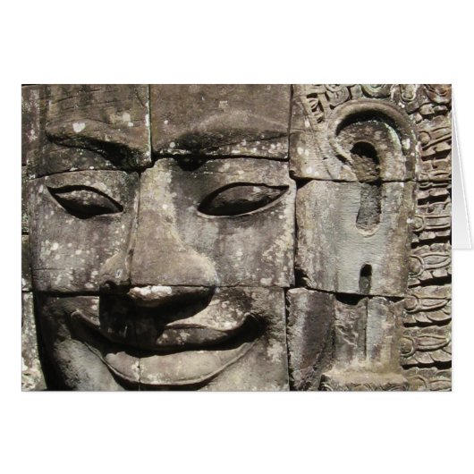 Khmer Stone Face ... Bayon Temple, Cambodjaanse Ka (Voorkant Horizontaal)