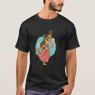 Khmer Thai En Lao Apsara Prinses Meisje Roze Blauw T-shirt