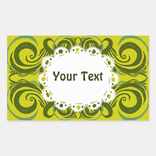 Khokhloma Exotique Rechthoekige Sticker (Voorkant)